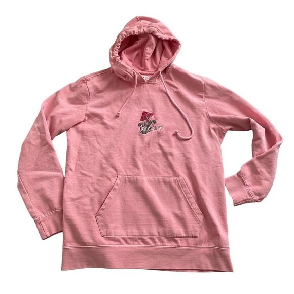PacSun Mushroom Reality Hoodie Hipster Oversized Medium Unisex Embroidered, S23 - Picture 1 of 9